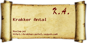 Krakker Antal névjegykártya